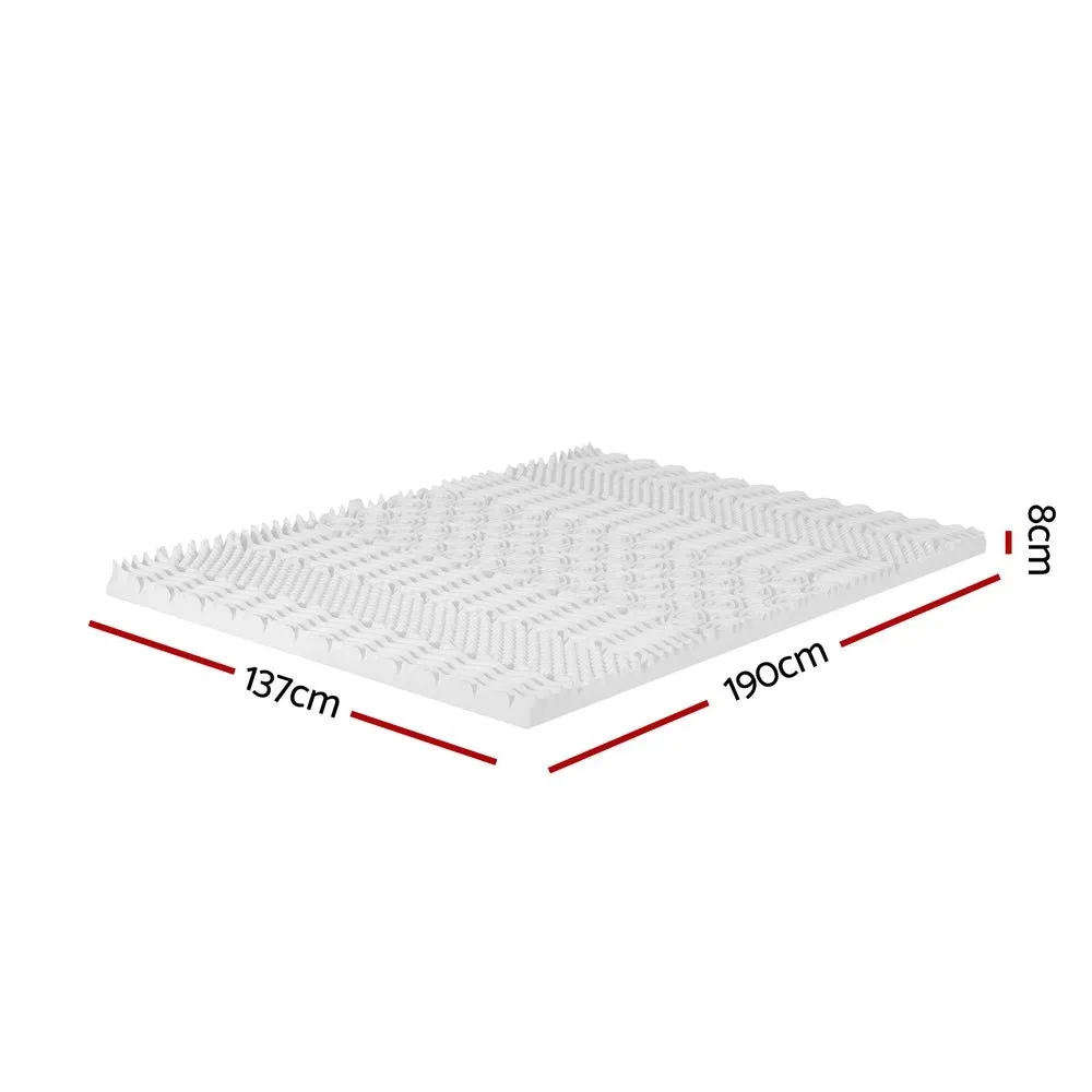 7-Zone Airflow Memory Foam Mattress Topper 8cm Thick - Double