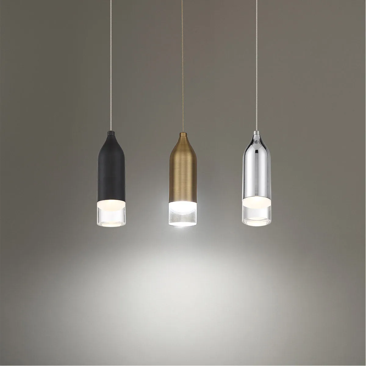 Action 2 in. LED Pendant Light Black Finish