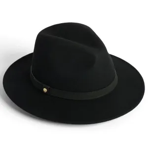 Adventurer Wool Felt Ladies Fedora - Black by Failsworth