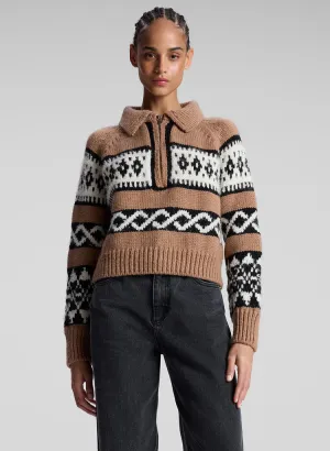 ALC-Carter Merino Fairsle  Sweater Camel Multi