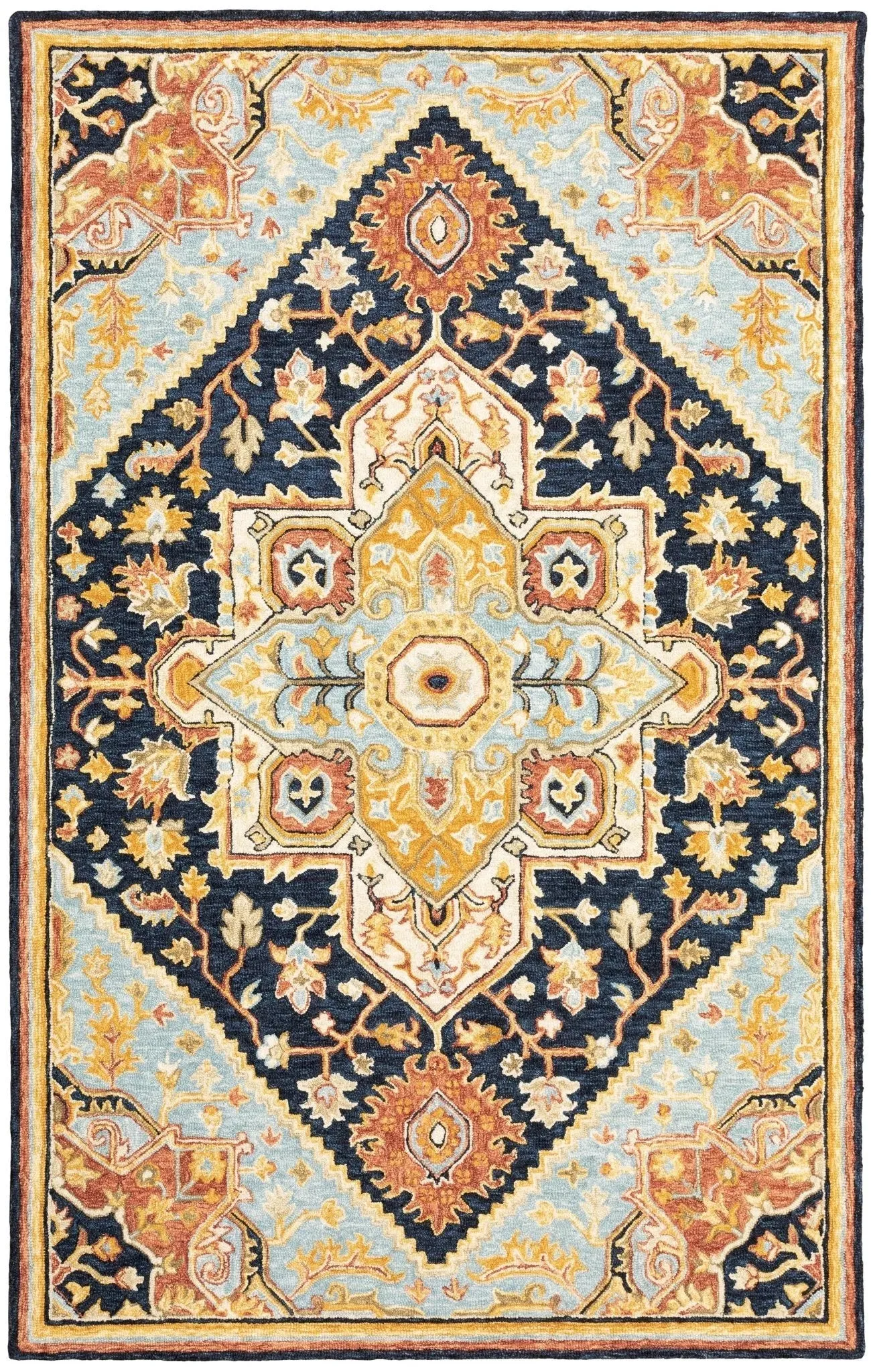 Alfresco 28408 Navy/Rust Rug