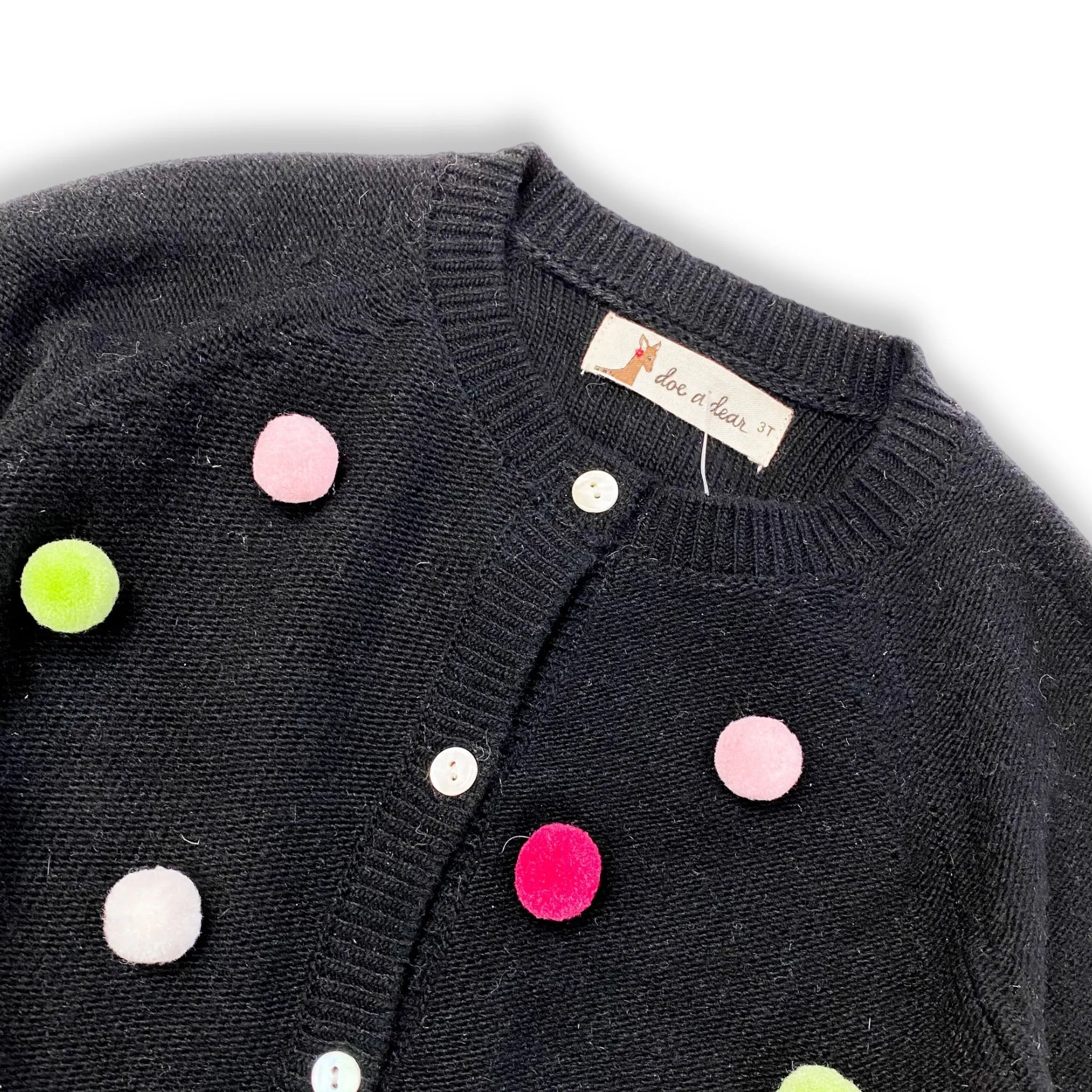 Allover Pom Pom Wooly Cardigan