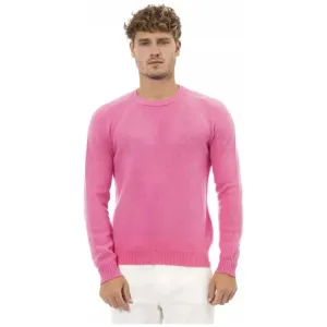 Alpha Studio Pink Wool Men Sweater