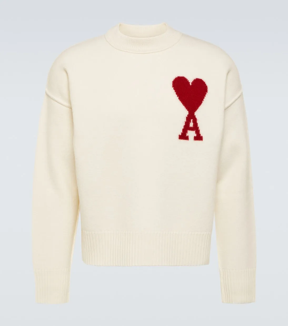 Ami de cœur Ami Paris wool sweater, white