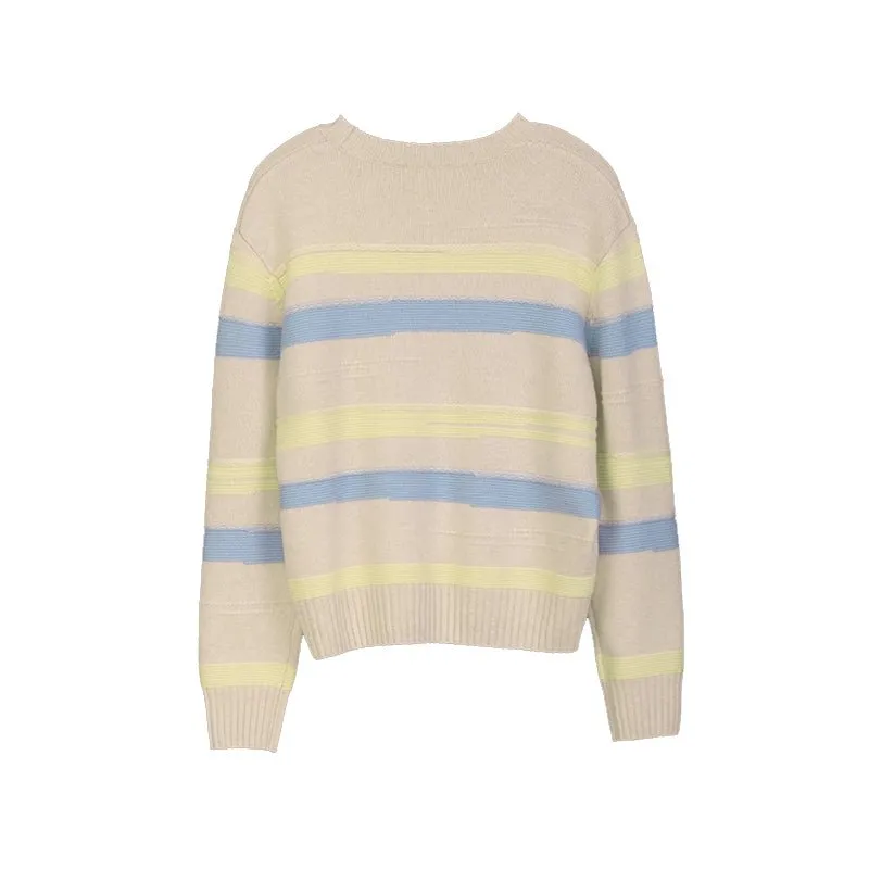 Apricot Striped Wool Sweater