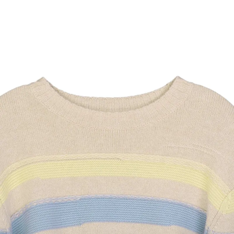 Apricot Striped Wool Sweater