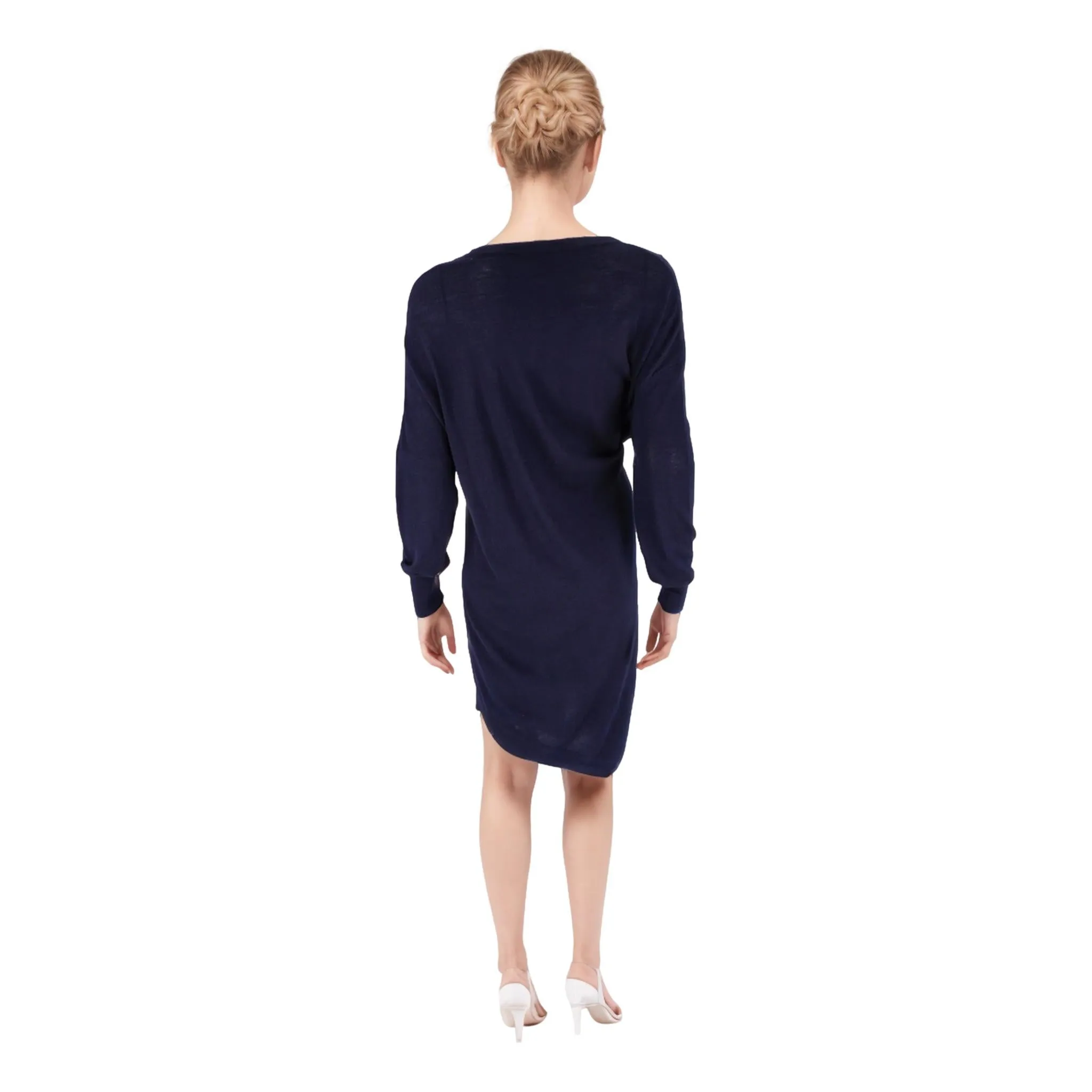 Balenciaga Wool, Silk & Cashmere Asymmetric Dress. Size 38FR