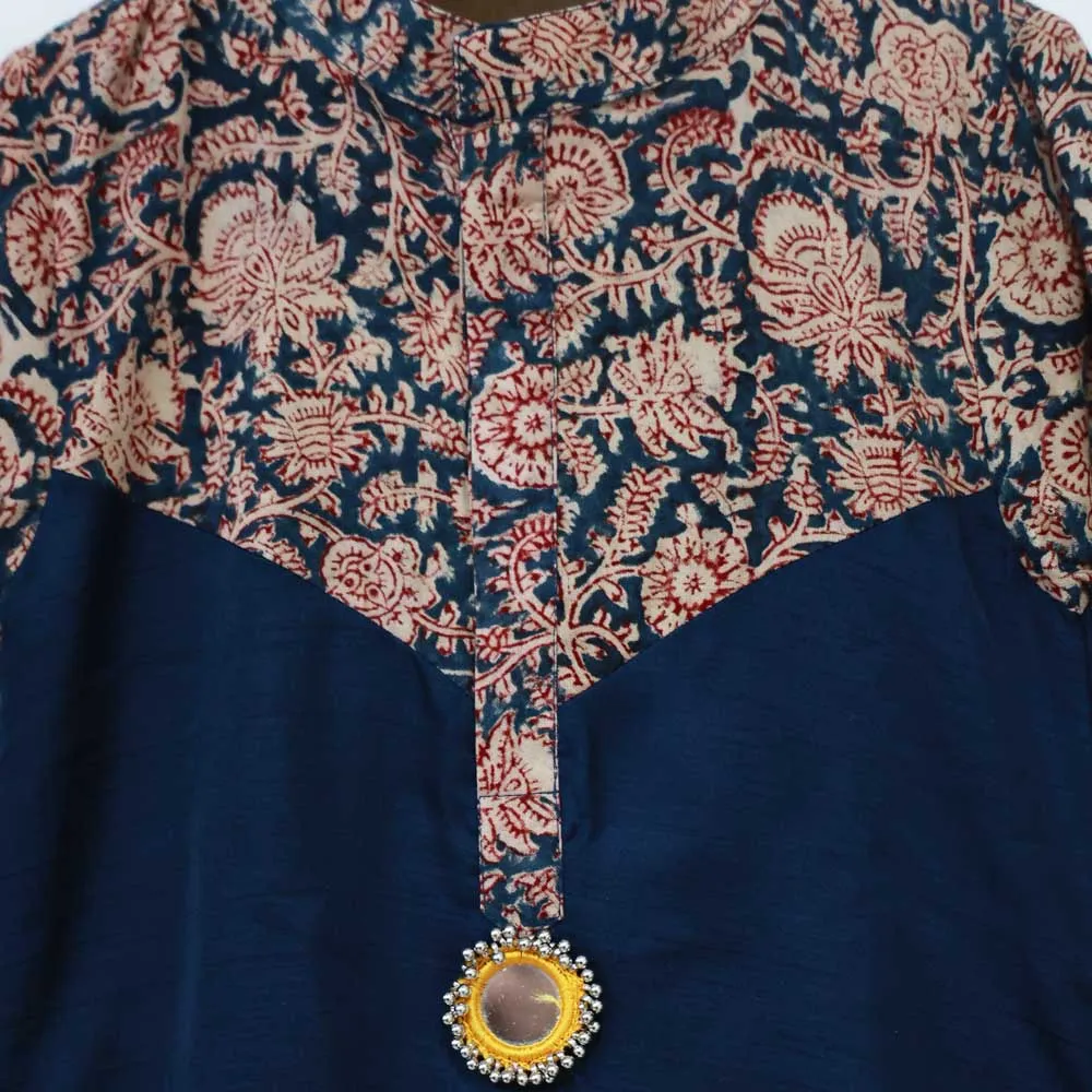 Blue Kalamkari Kurta With Pajama