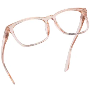 Blue Light Blocking Reading Glasses (Blush, 050 Magnification) Computer