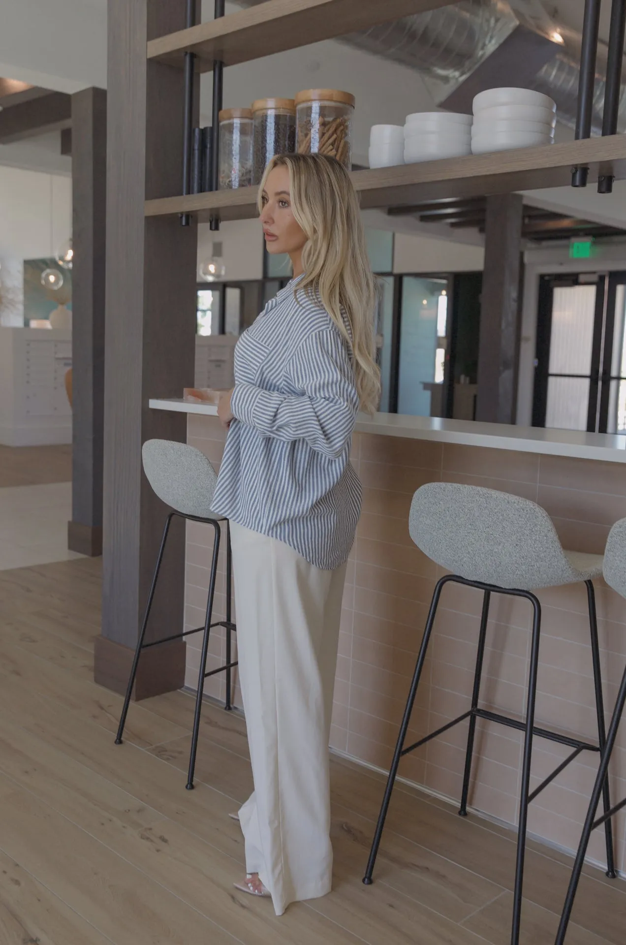 Blue Striped Button Down Shirt