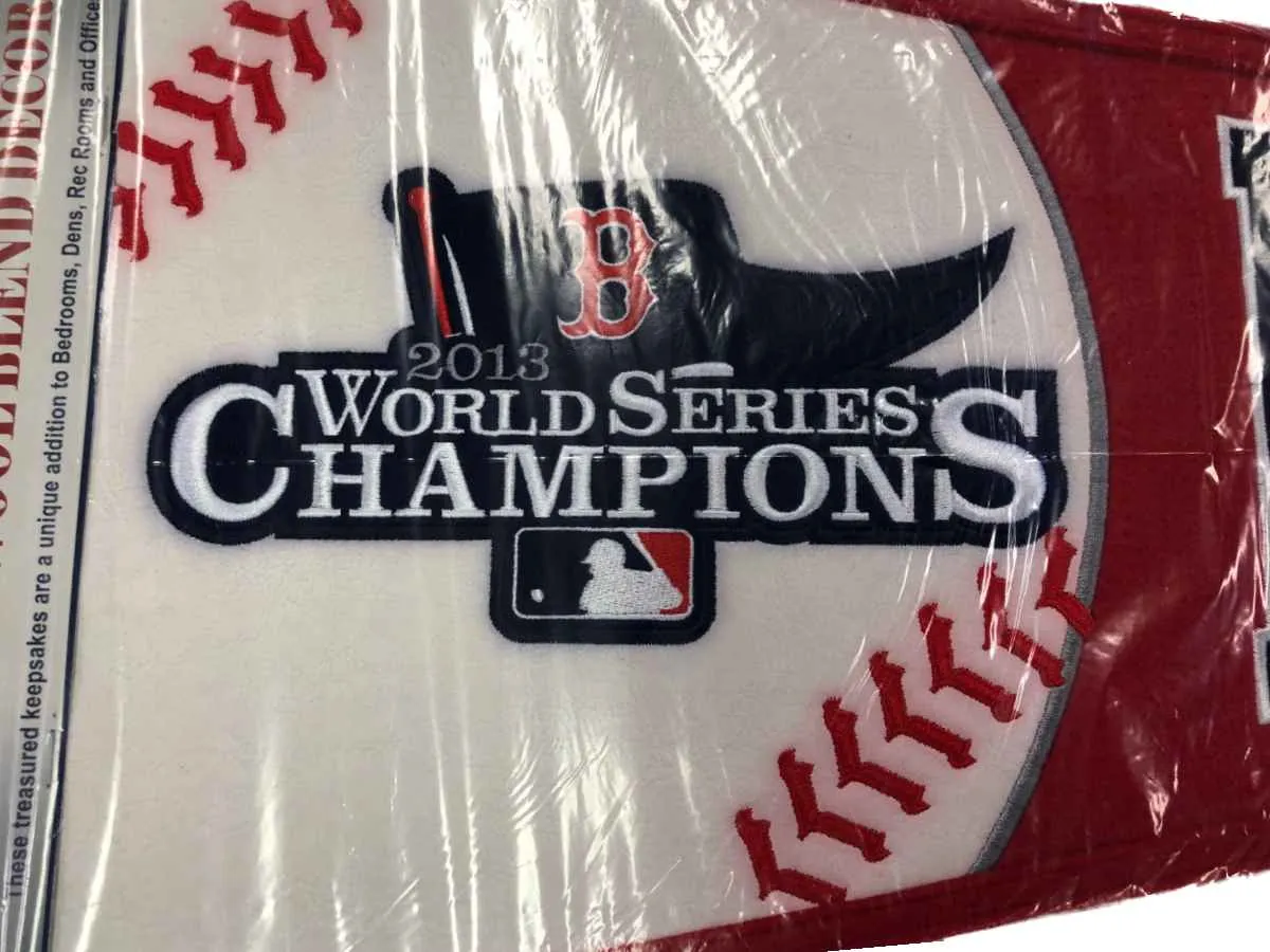 Boston Red Sox 2013 World Series Embroidered Wool Red Pennant - Slight Defect