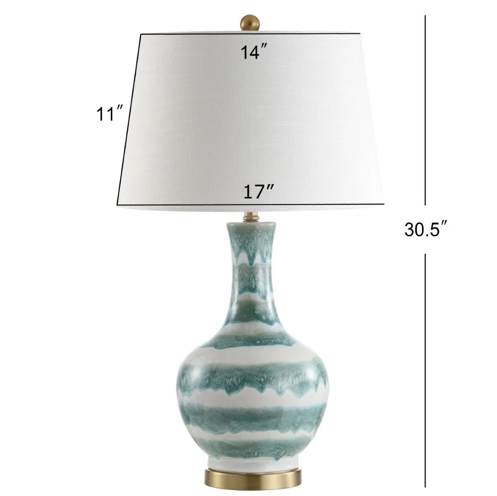 Branch 30.5" Striped Ceramic/Metal LED Table Lamp