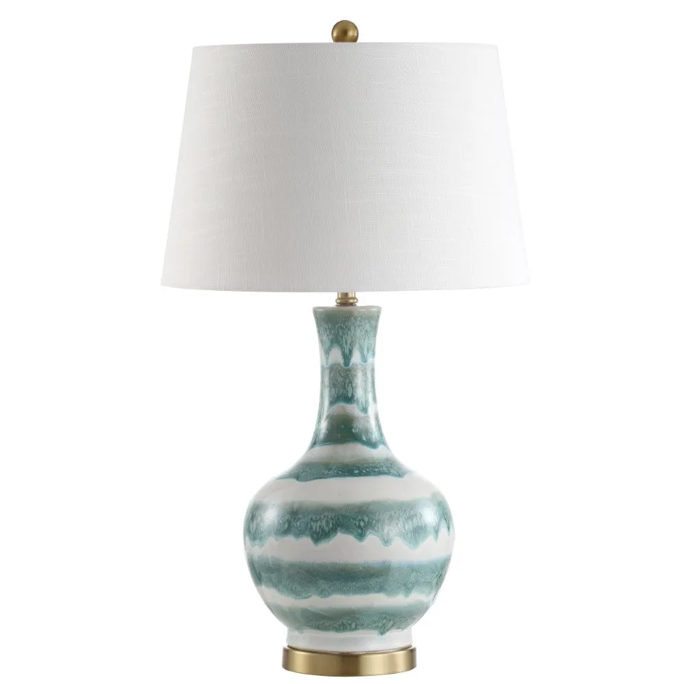 Branch 30.5" Striped Ceramic/Metal LED Table Lamp