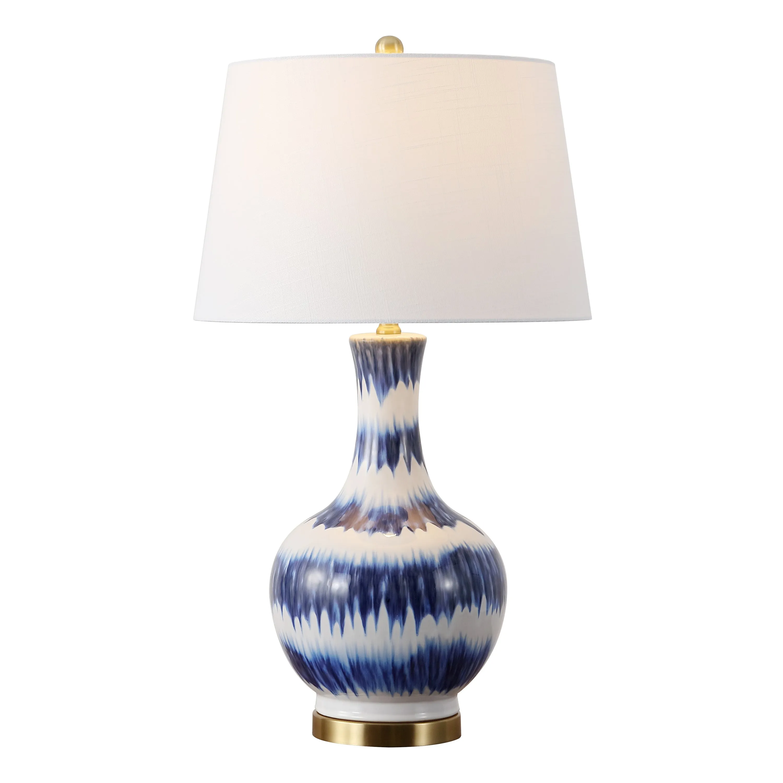 Branch 30.5" Striped Ceramic/Metal LED Table Lamp