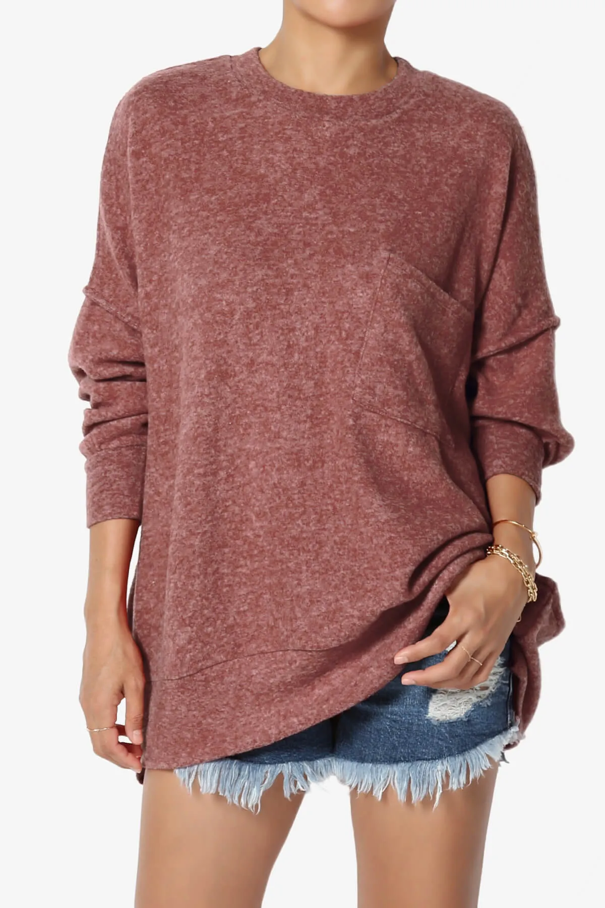 Breccan Blushed Knit Oversized Sweater PLUS