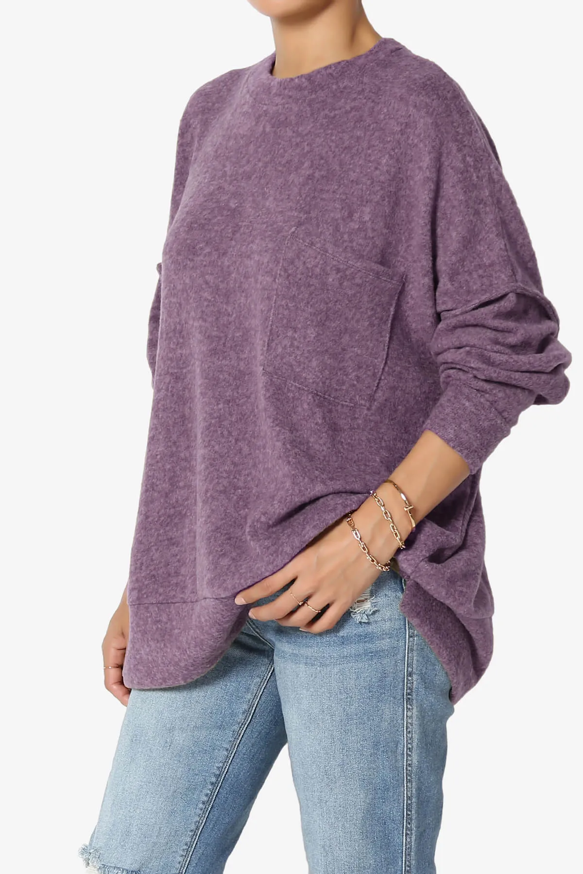 Breccan Blushed Knit Oversized Sweater PLUS