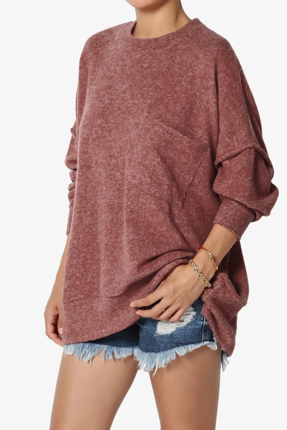 Breccan Blushed Knit Oversized Sweater PLUS