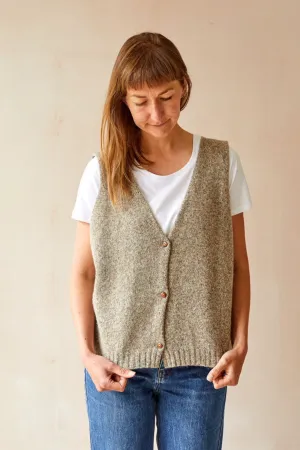 Button Up Vest | Mushroom Marl