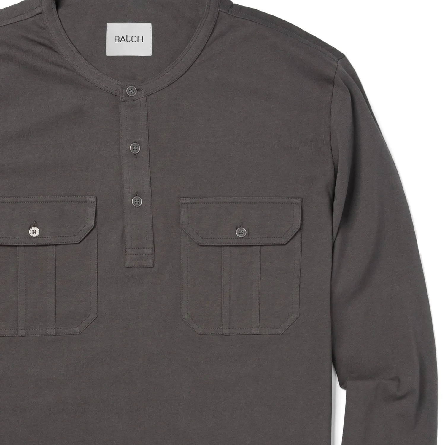 Constructor Henley Shirt –  Slate Gray Cotton Jersey