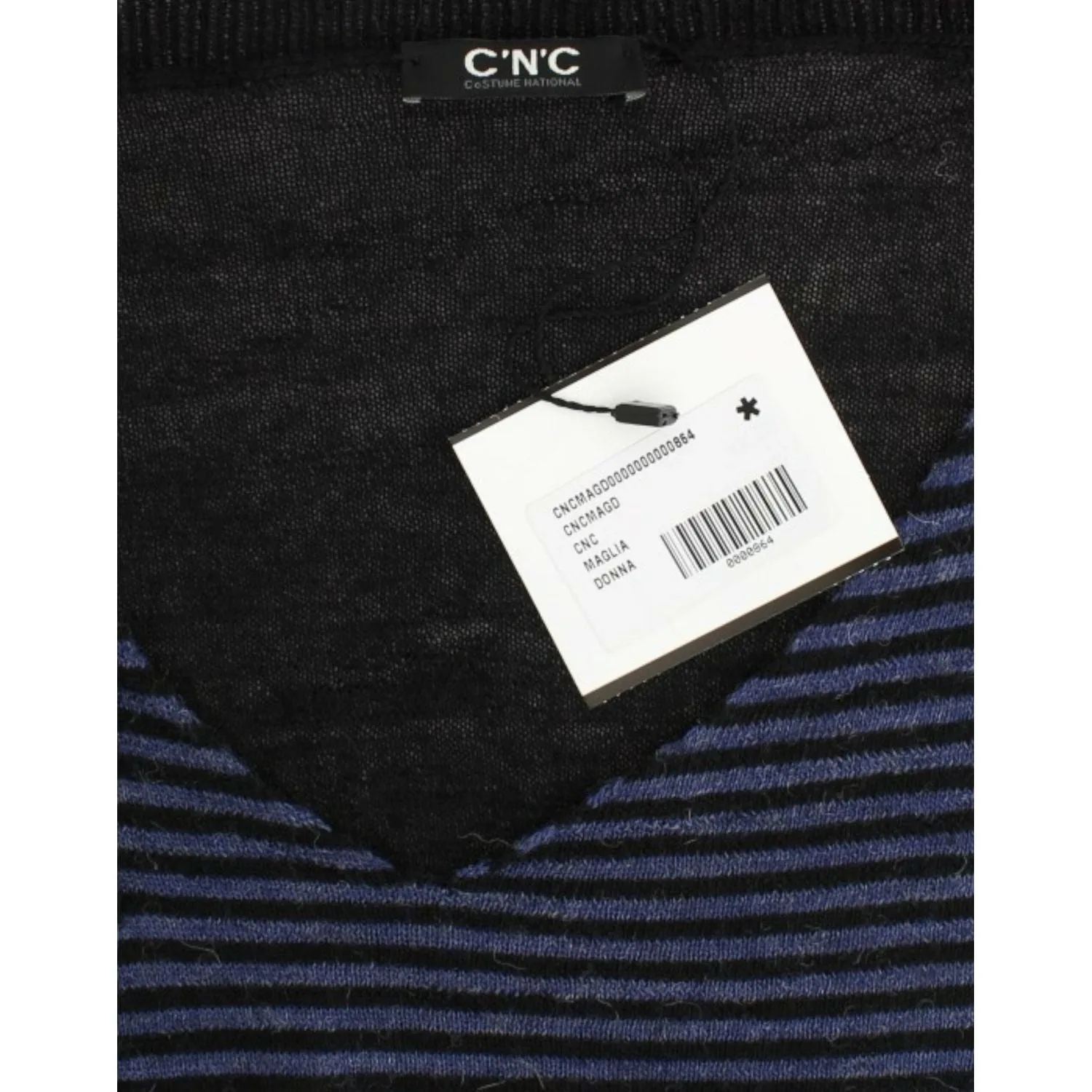 Costume National Striped V-Neck Luxury Sweater