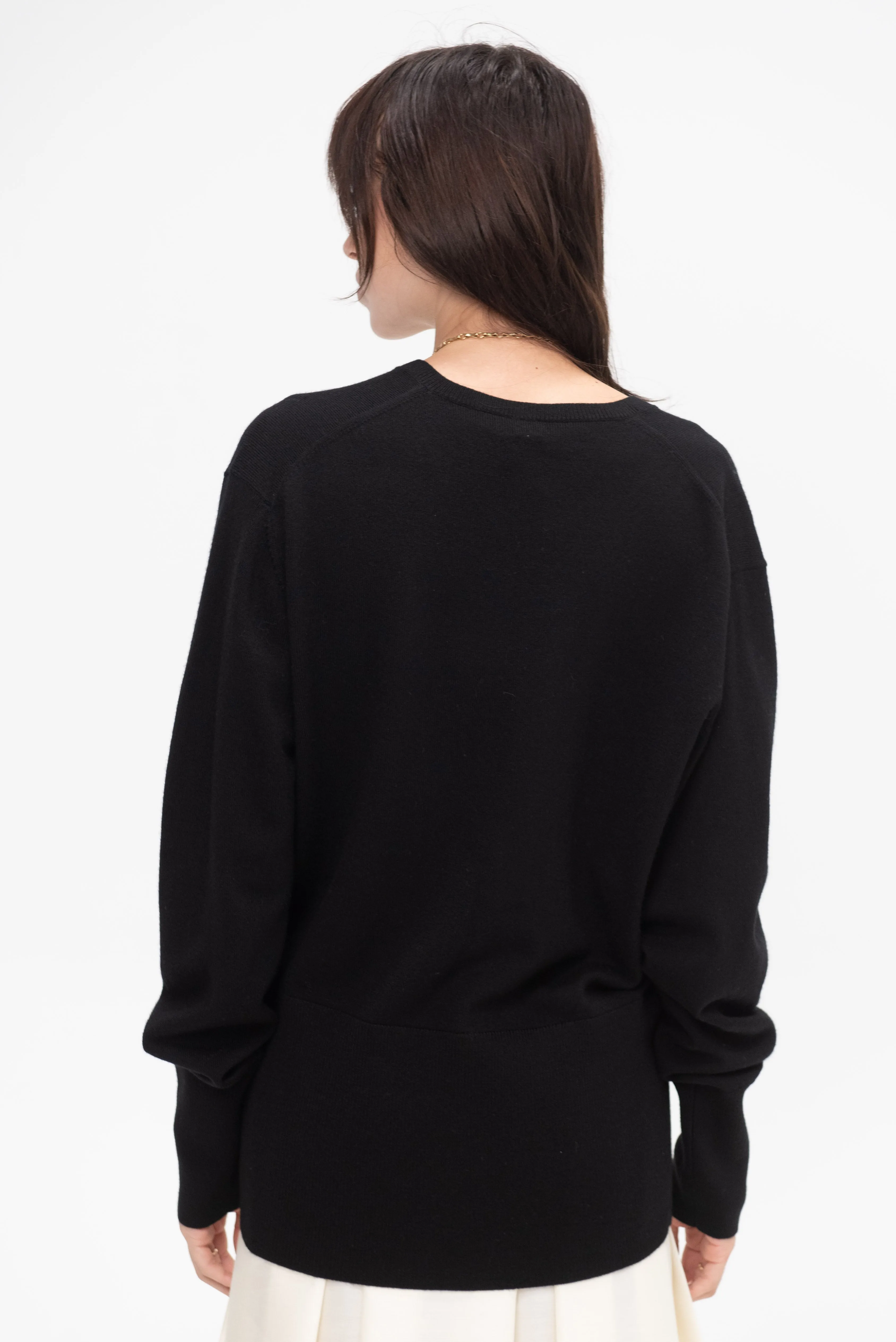 Deep Vneck Knit, Black