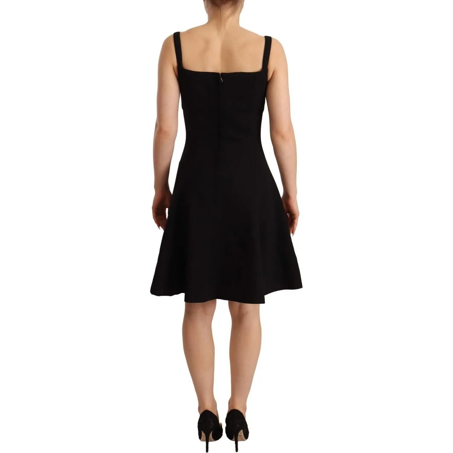 Dolce & Gabbana Elegant A-Line Sheath Dress in Black