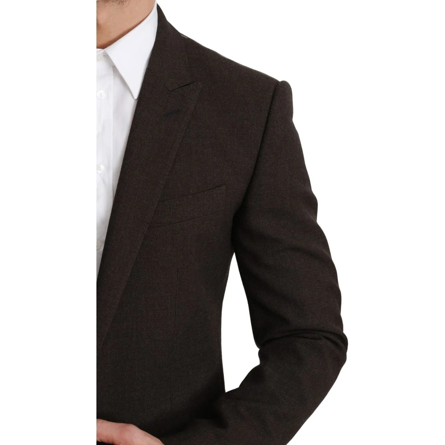 Dolce & Gabbana Elegant Brown Virgin Wool Martini Blazer