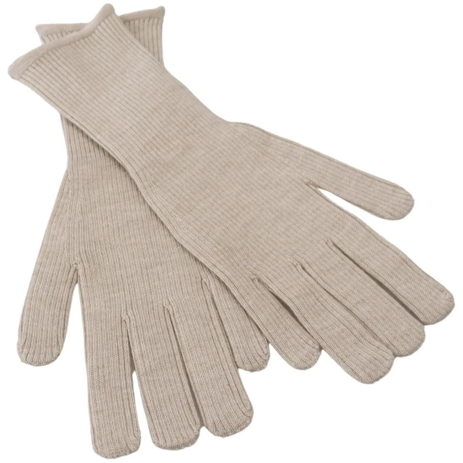 Dolce & Gabbana Elegant Ivory Cashmere-Silk Blend Gloves