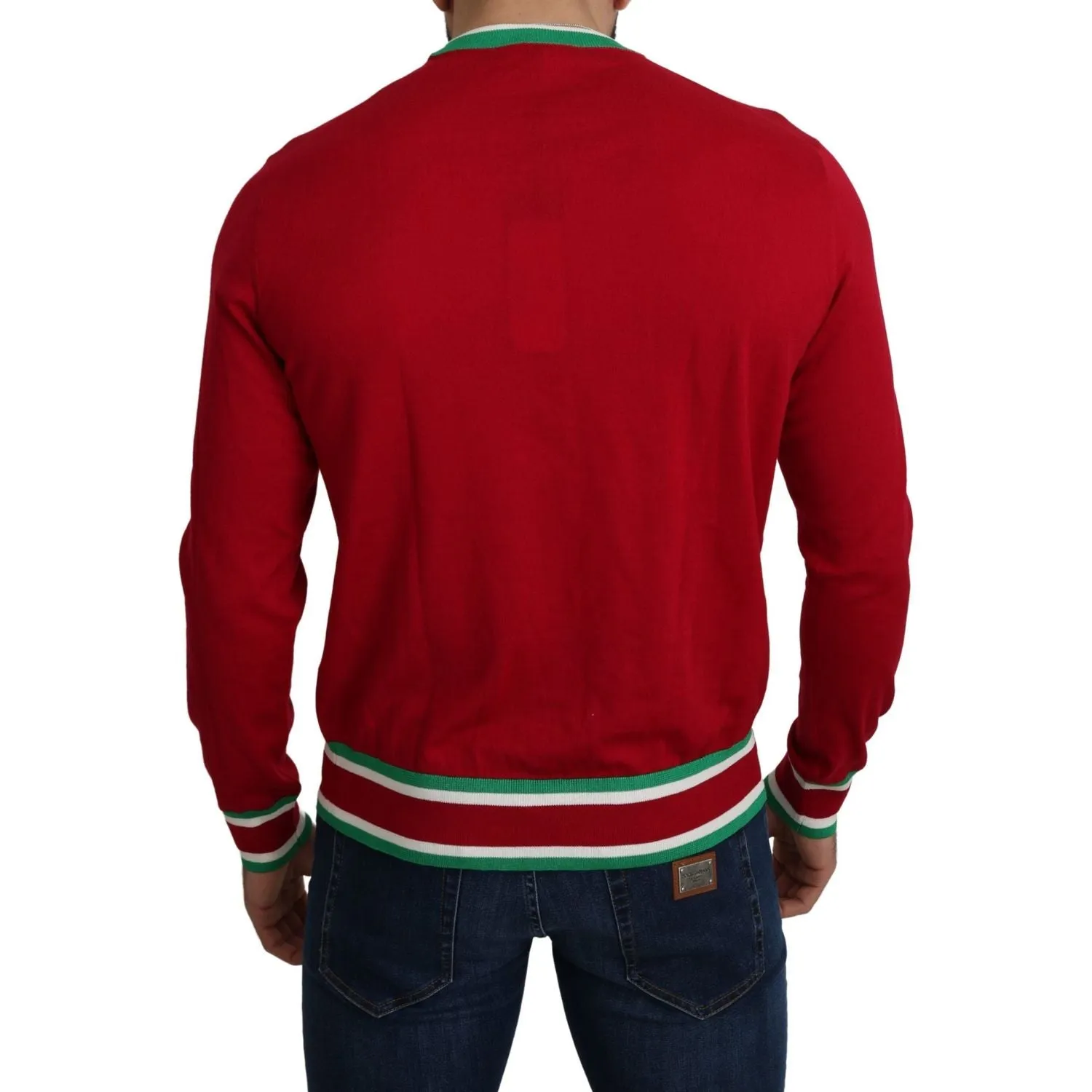 Dolce & Gabbana Elegant Red Wool-Silk Crewneck Sweater