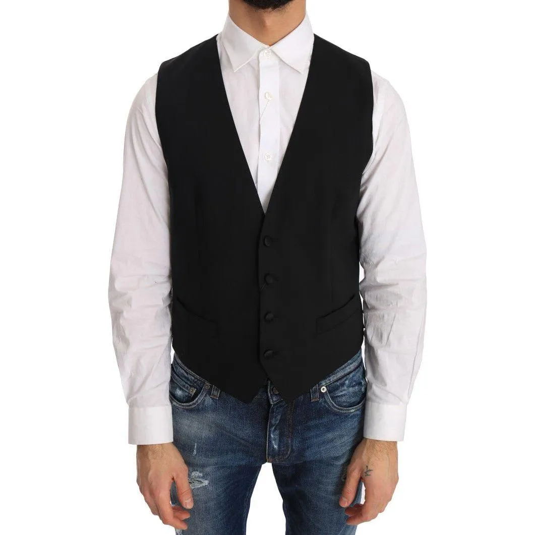 Dolce & Gabbana Elegant Slim Fit Formal Vest in Black