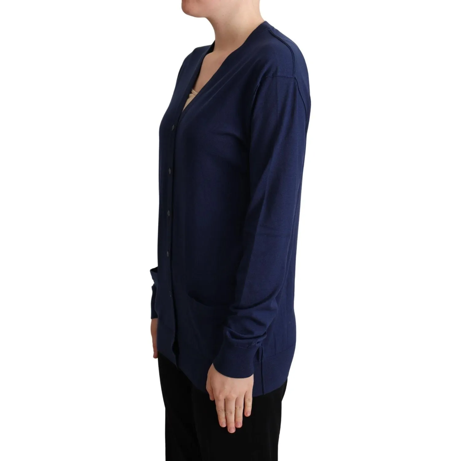 Dolce & Gabbana Elegant Virgin Wool Blue Cardigan