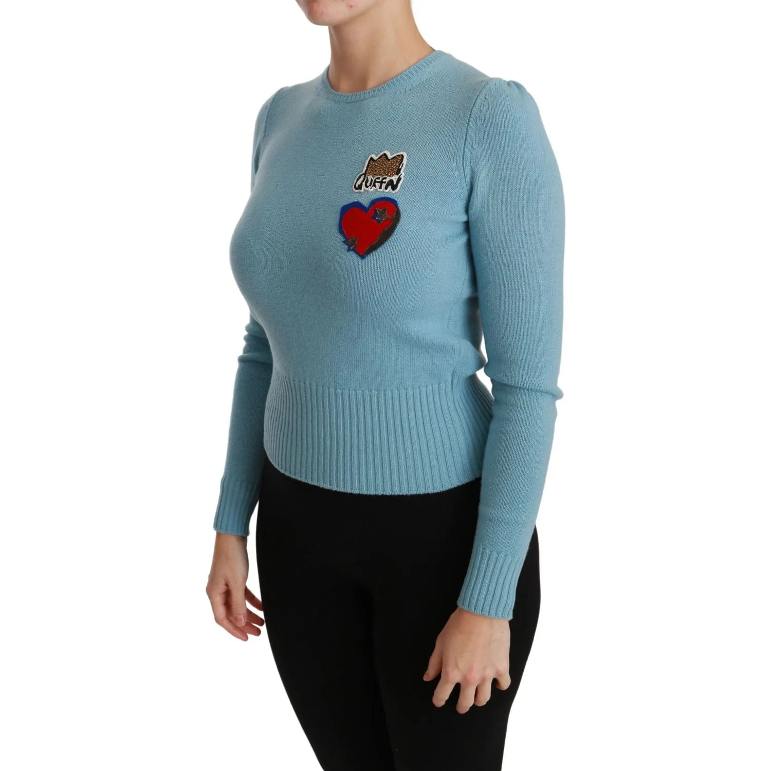 Dolce & Gabbana Queen Heart Beaded Wool Sweater