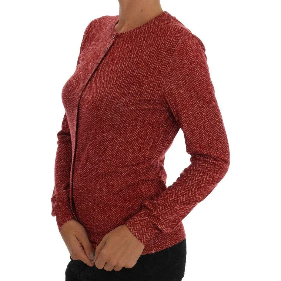 Dolce & Gabbana Red Wool Cardigan Sweater