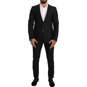 Dolce & Gabbana Sleek Black Virgin Wool Martini Suit