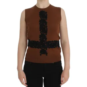 Dolce & Gabbana Timeless Wool and Lace Sleeveless Vest