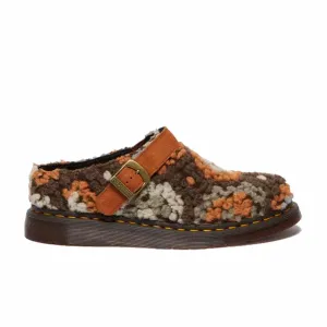 Tan Dr. Martens Isham Mule - Crochet Wool and Suede