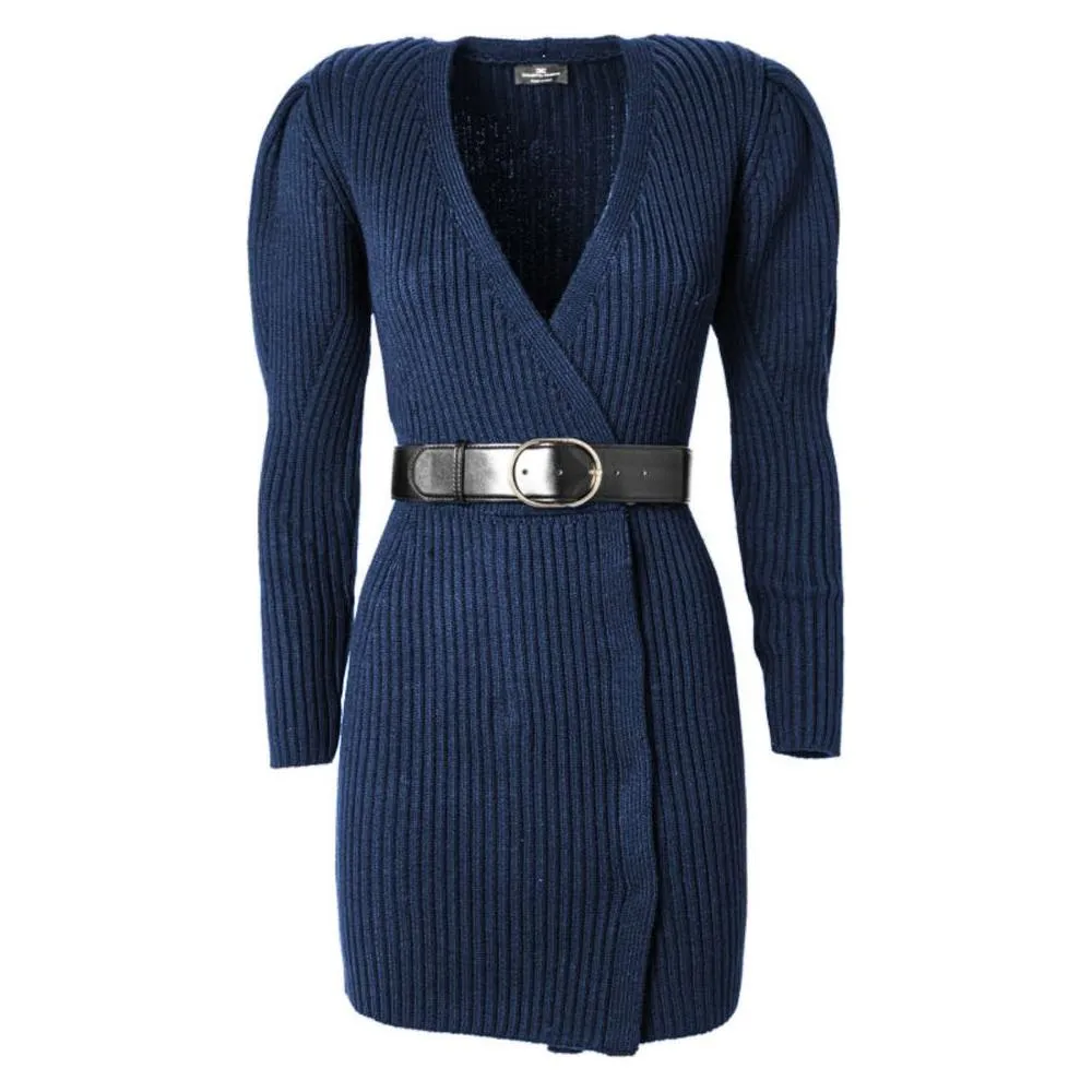 Elisabetta Franchi Blue Wool Women Dress