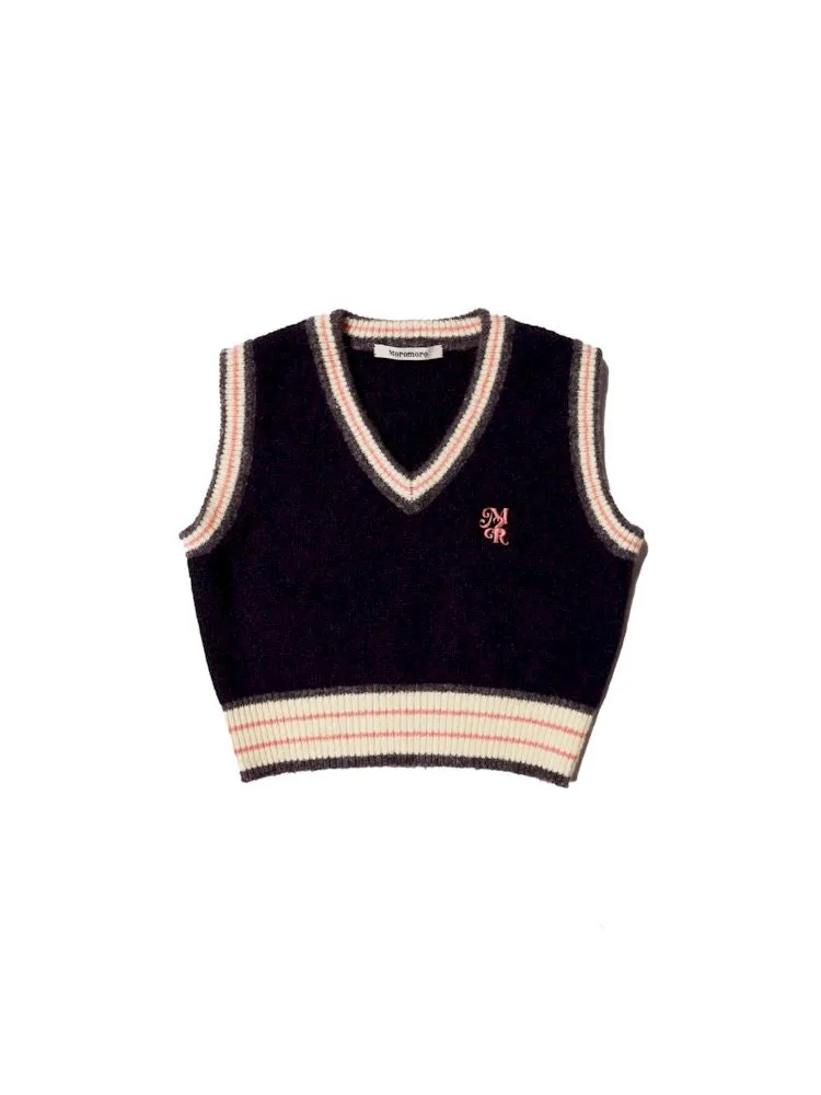 Embroidery V-Neck Sleeveless Sweater Knit Vest【s0000005999】