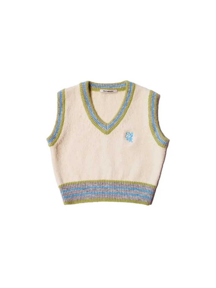 Embroidery V-Neck Sleeveless Sweater Knit Vest【s0000005999】