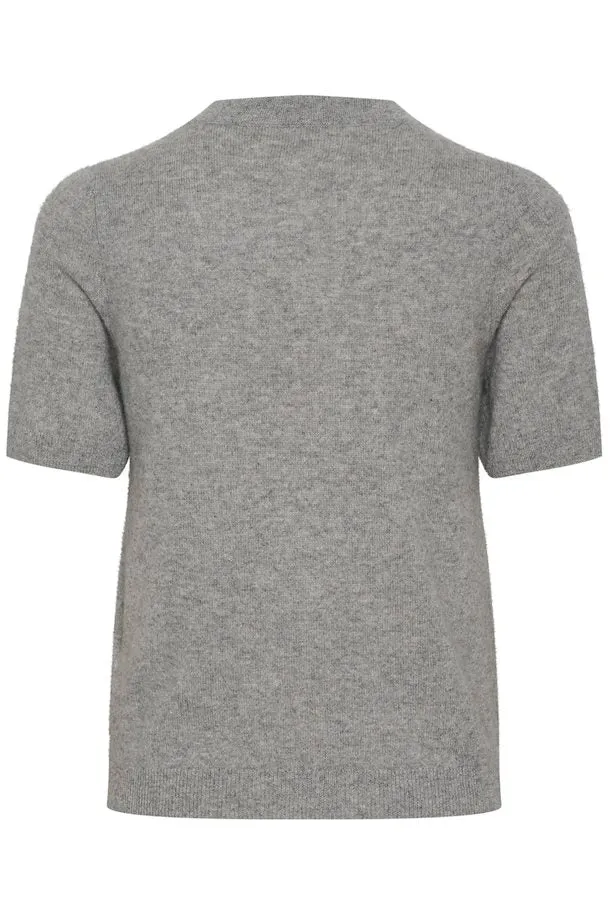 Everlotta Grey Short Sleeve Cashmere Sweater