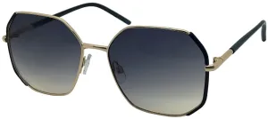 Fantas-Eyes Womens Lanai Square Metal Non-Polarized Sunglasses - Navy