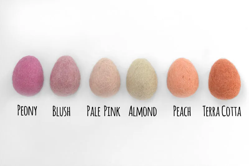 Felt Easter Eggs- Pink & Peach Mix