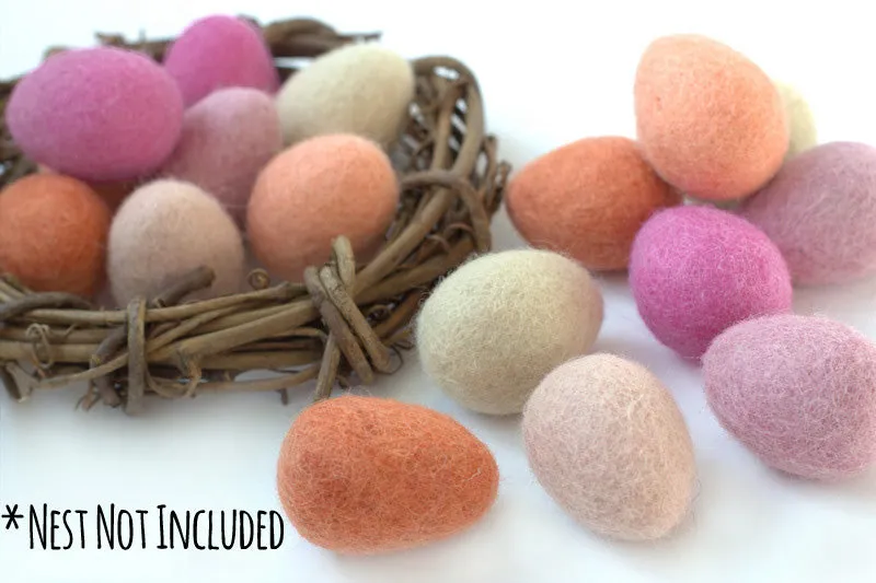 Felt Easter Eggs- Pink & Peach Mix