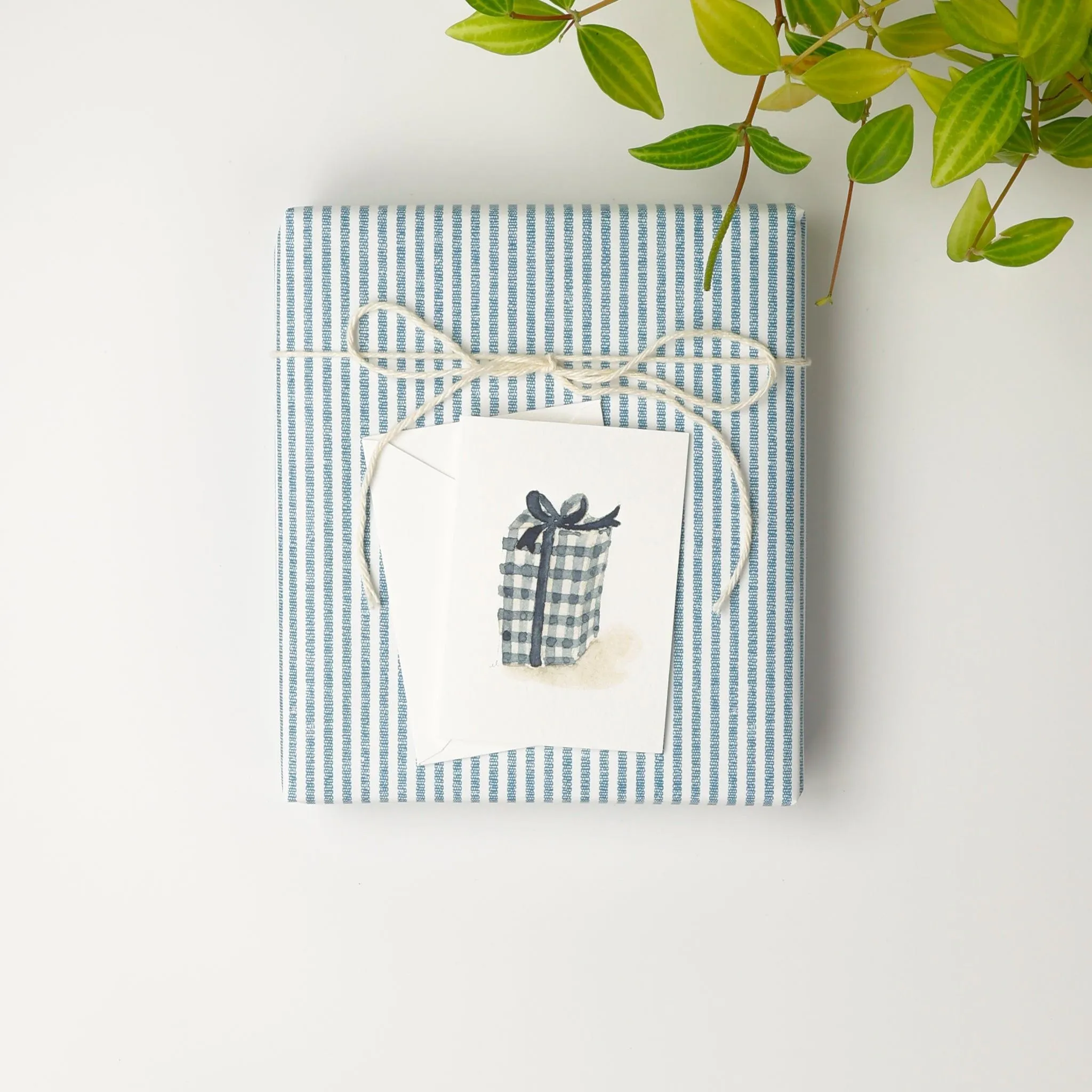 gingham gift mini notecard