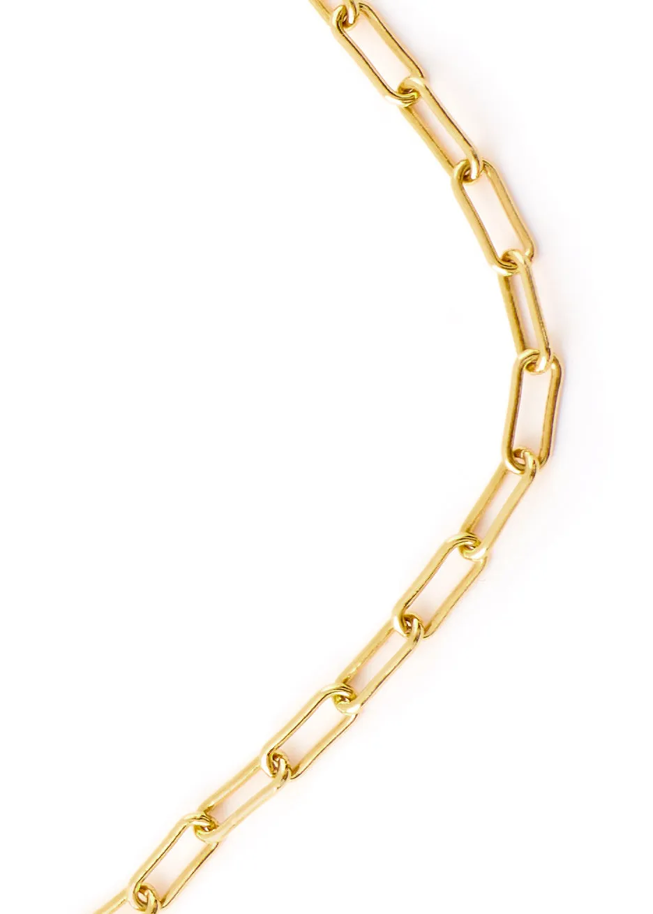 Gold Thick Rectangular Chain Necklace