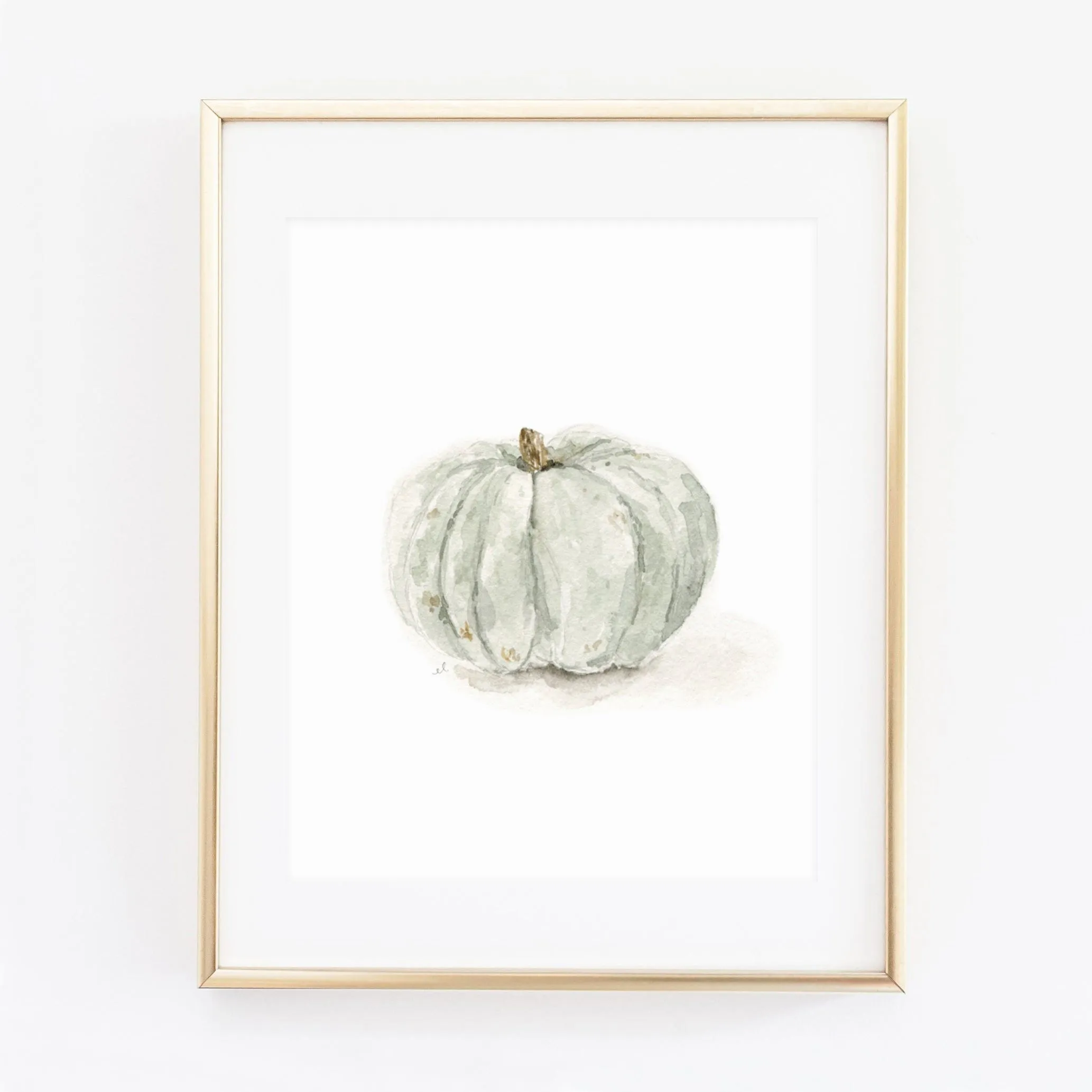 green pumpkin art print