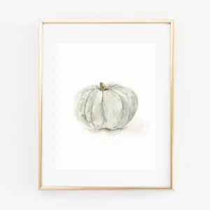 green pumpkin art print