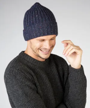 IRELANDS EYE LUXE RIBBED HAT- RICH NAVY