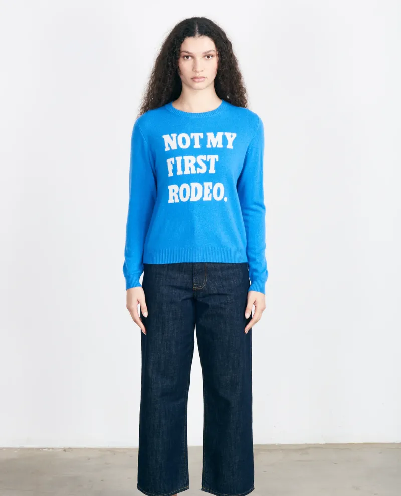 Jumper1234 Rodeo Azure Blue Slogan Crew Knit