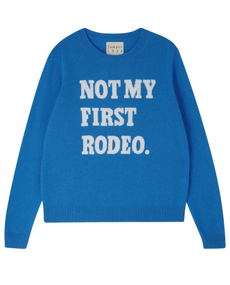 Jumper1234 Rodeo Azure Blue Slogan Crew Knit